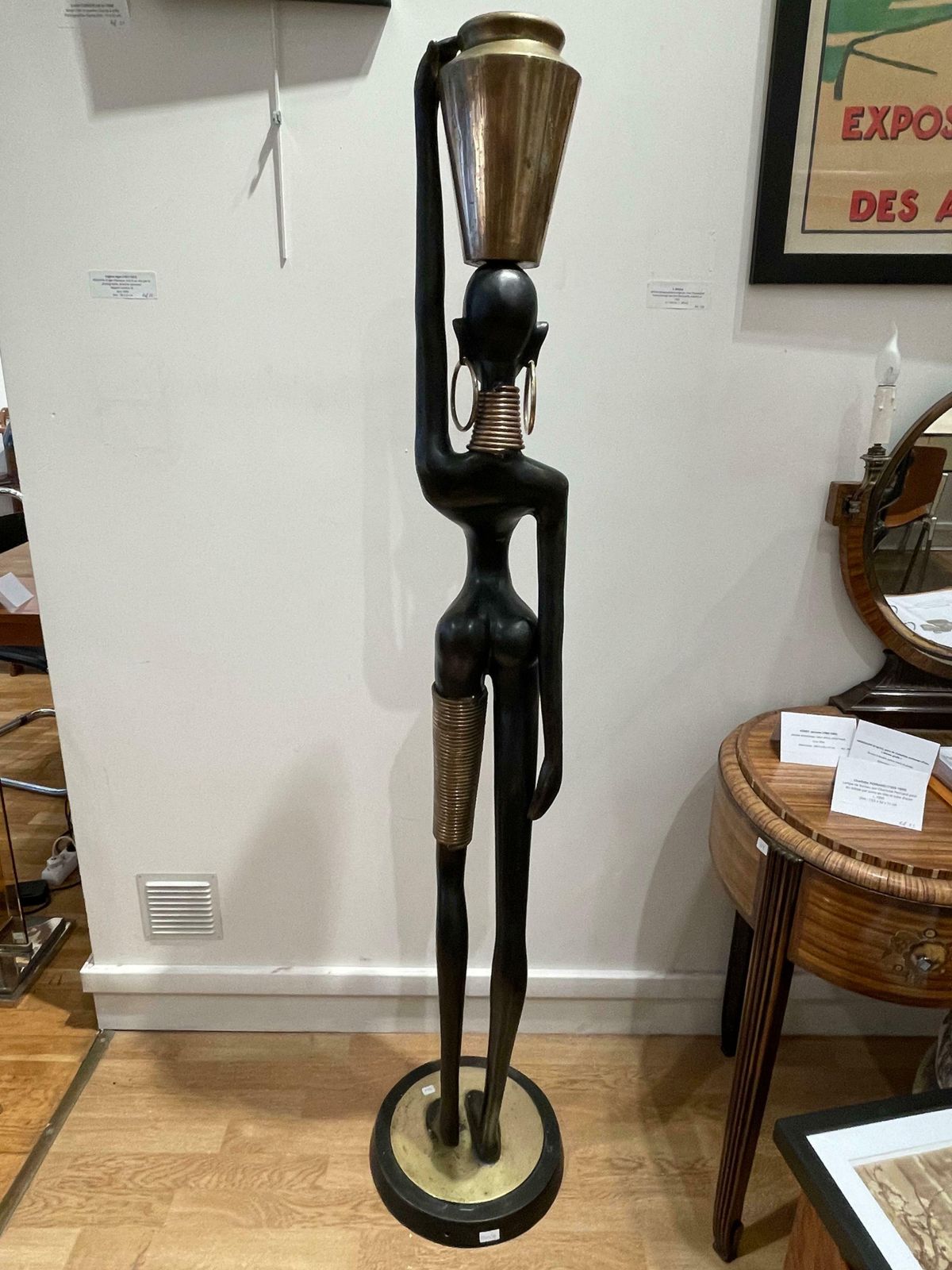 Bronze Figurine Of A Woman Carrying Water, In The Style Of Hagenauer photo furniture