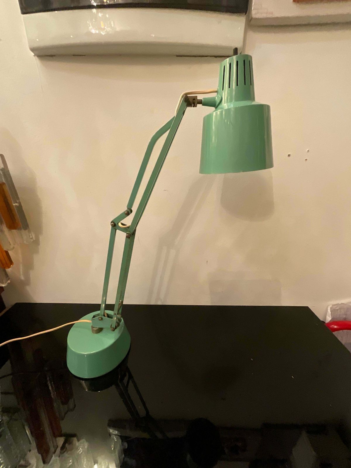 photo furniture Stilux   1950s Industrial Table Lamp   Green Enameled Metal