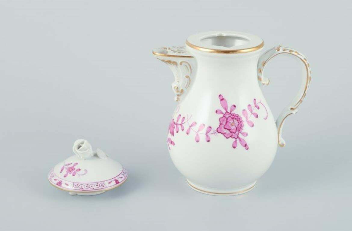 Meissen, Germany, Pink Indian. Porcelain Mocha (Demitasse) Pot. photo vinterior