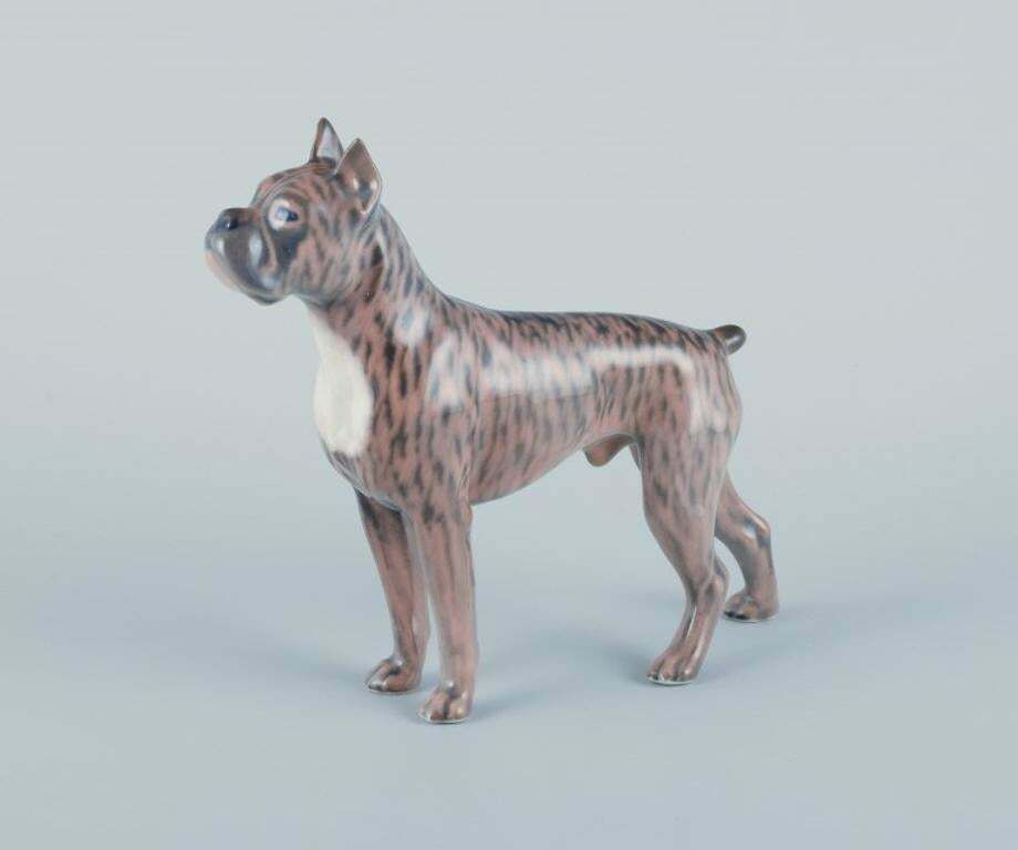 Royal Copenhagen, Porcelain Dog, Standing Boxer. Design By Holger Christensen photo furniture