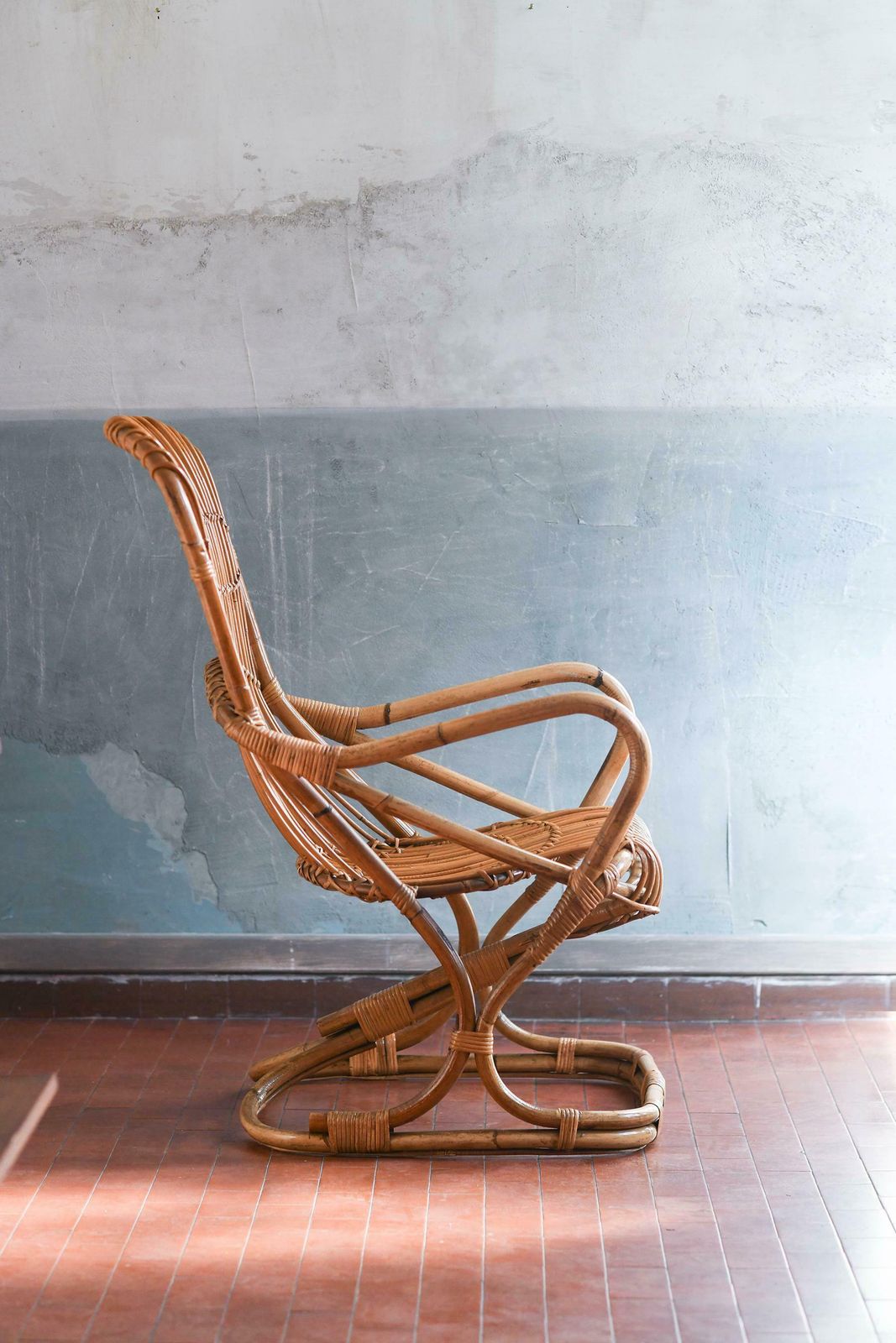 Rattan Armchair, Italy 1970, 1970s photo for sale