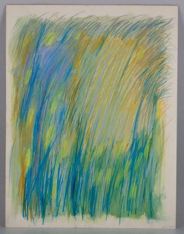 Monique Beucher. French Artist. Mixed Media On Paper. Abstract Composition 1980 photo furniture