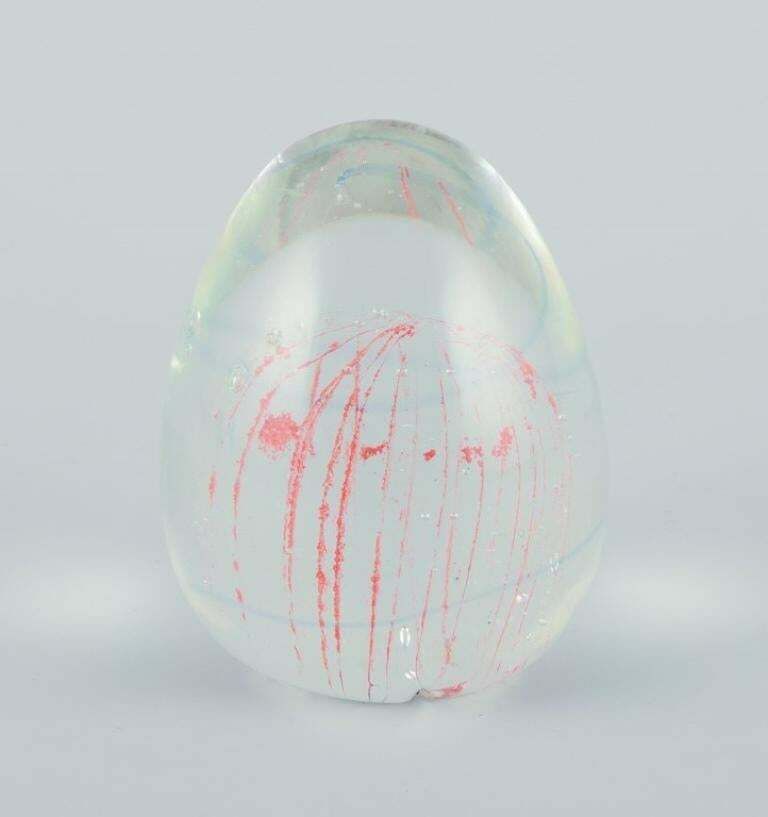 Scandinavian Glass Artist. Four Paperweights In Art Glass. Flower Motifs. photo for sale