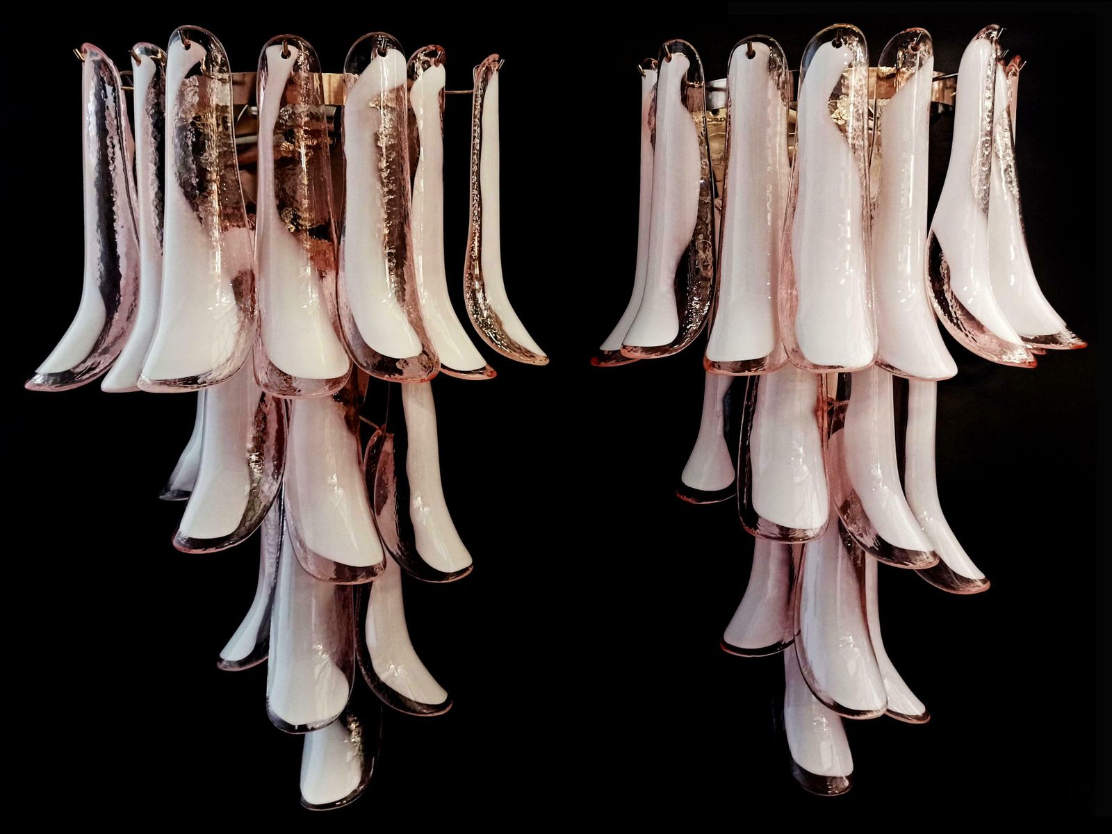 Midcentury Trio Of Italian Pink Wall Sconces, Murano, 1990s photo buy