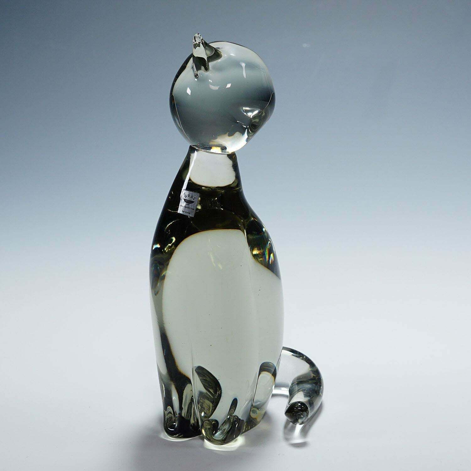 Sculpture Of A Stylized Cat Designed By Livio Seguso For Graal Glass photo Art