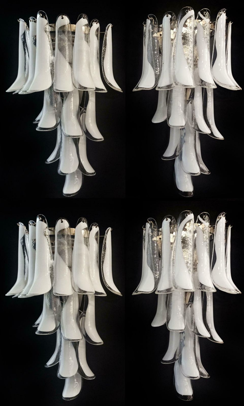 Set Four Of Italian Petal Murano Sconces, Mazzega Style photo buy