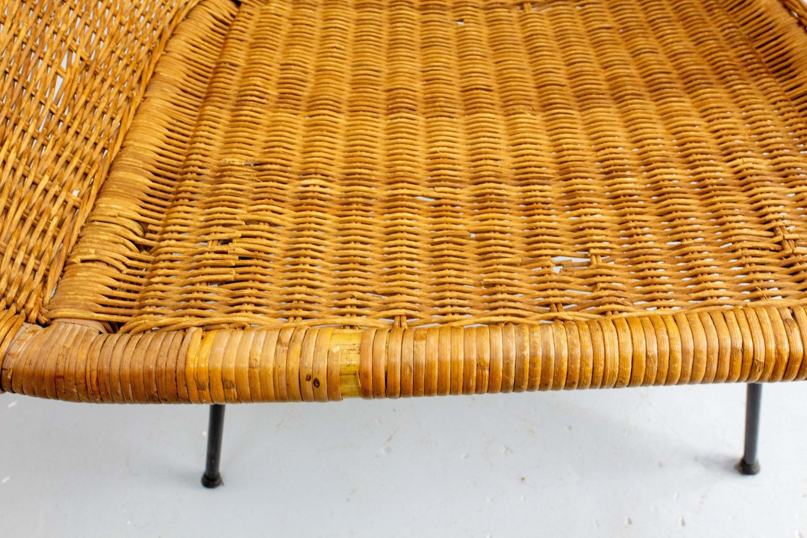 Wicker Shell Armchair On Metal Base French, Circa 1960 photo buy