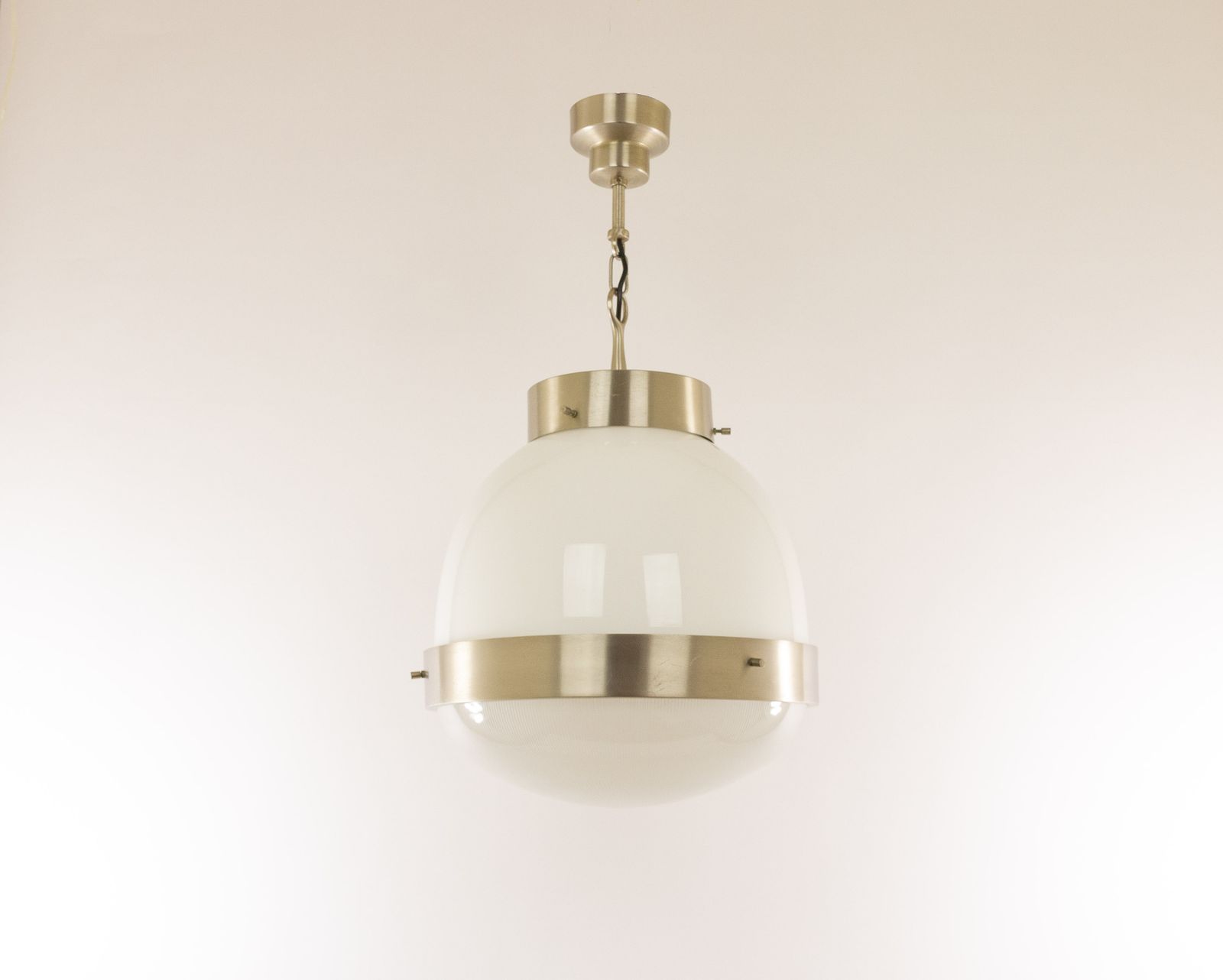 Delta Glass And Nickel Pendant By Sergio Mazza For Artemide, 1960s photo for sale