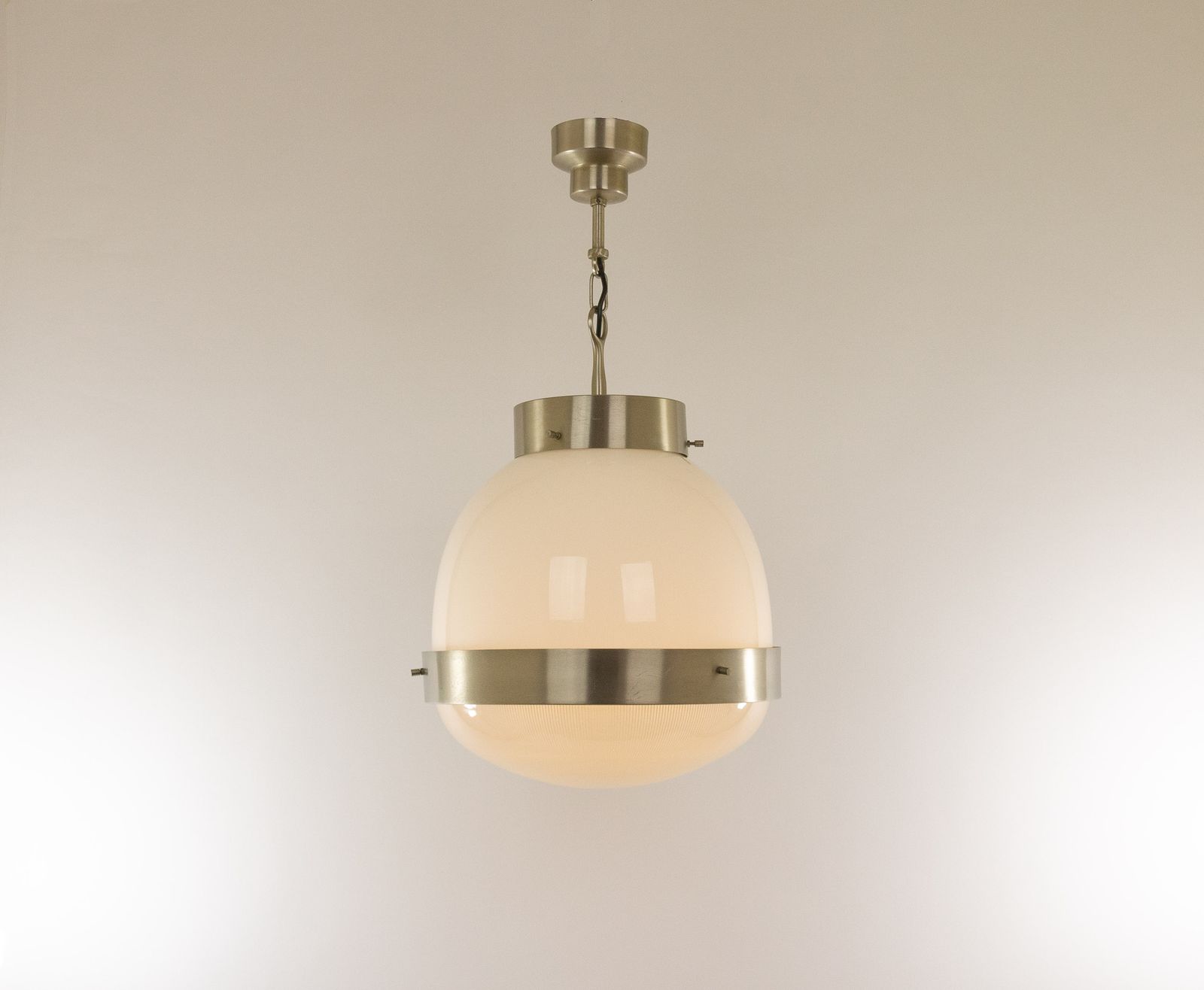 Delta Glass And Nickel Pendant By Sergio Mazza For Artemide, 1960s