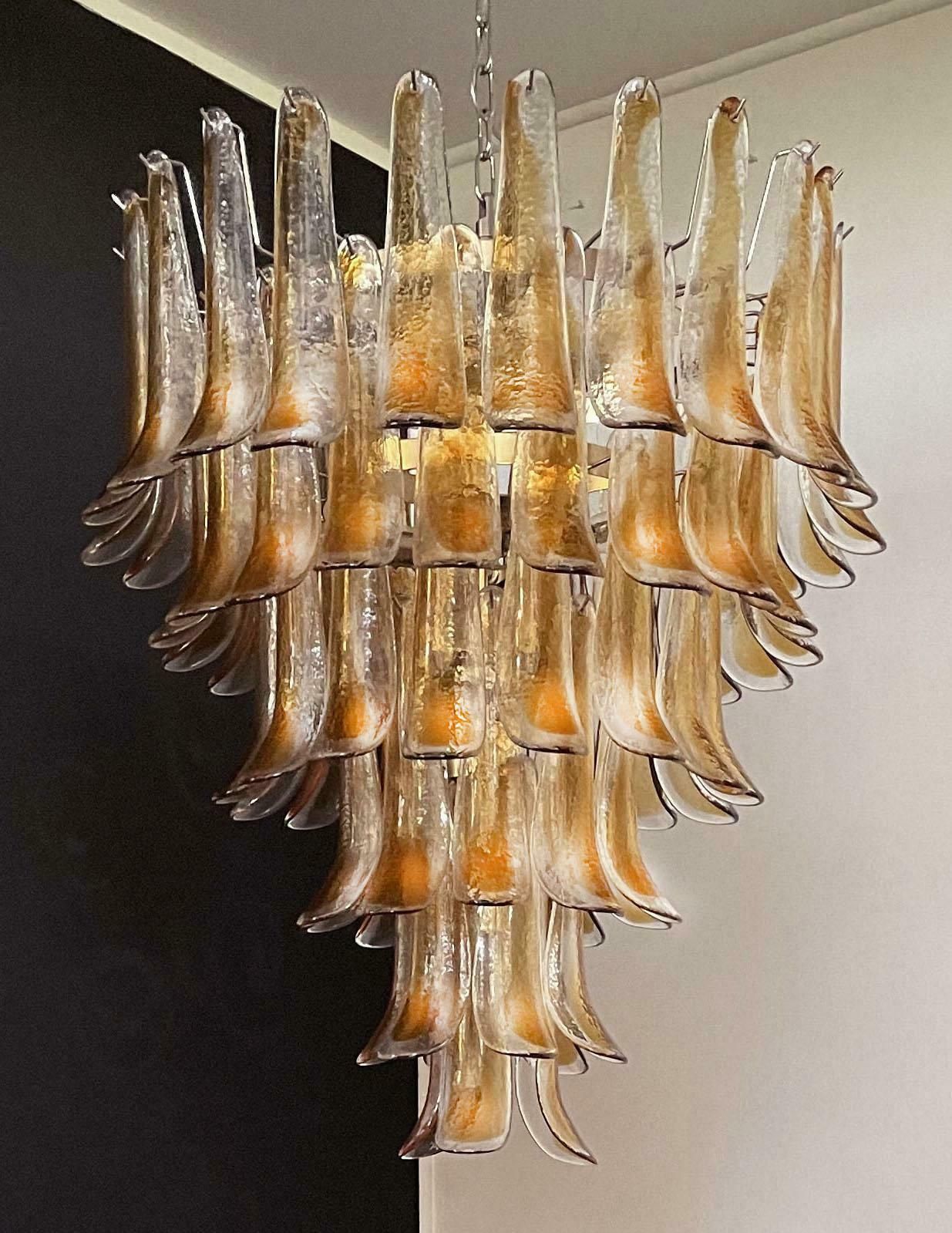 Italian Amber Petal Chandelier, Murano photo buy