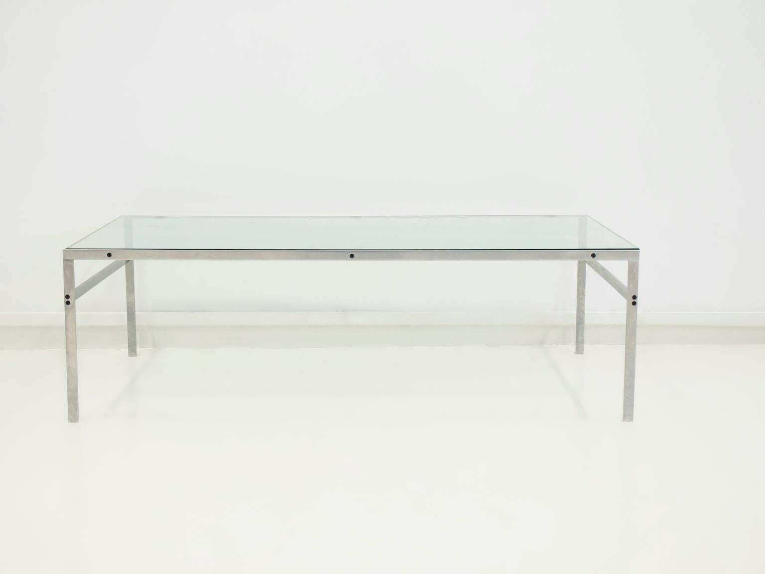 Preben Fabricius And Jørgen Kastholm Coffee Table Of Steel And Glass photo for sale