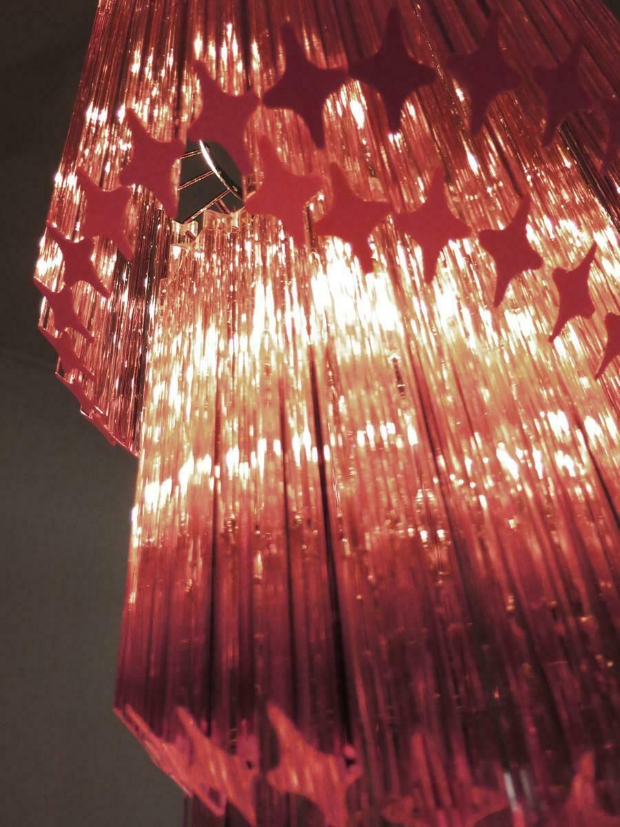 photo buy Murano Chandeliers Crystal Pink Prism, Murano