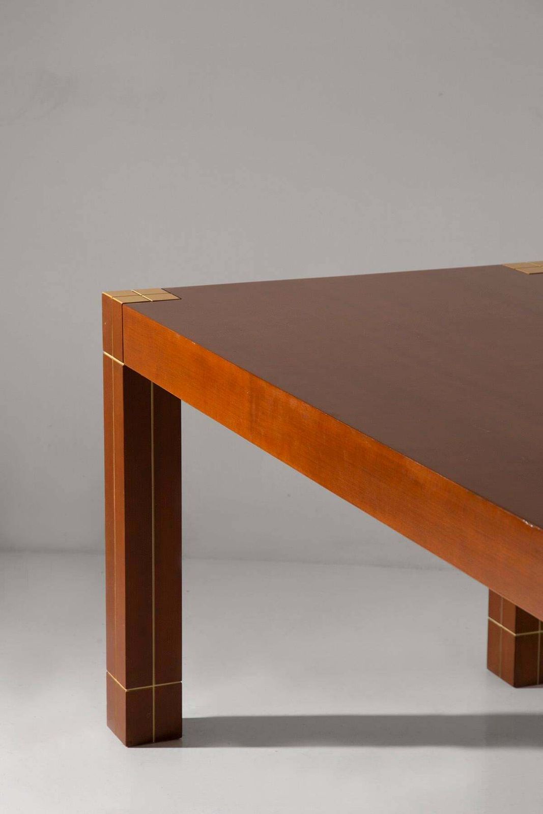 Italian Table With Brass Edges In The Renato Polidori Style photo vinterior