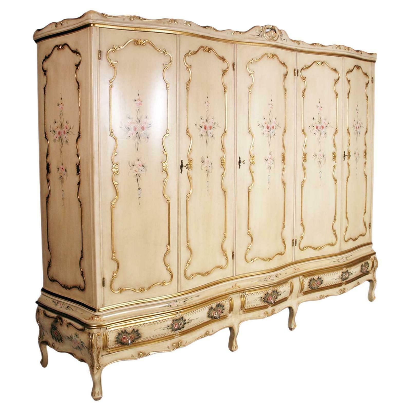 Set Mid 20th Century Baroque Venetian Bedroom By Permanente Mobili Cantu photo furniture