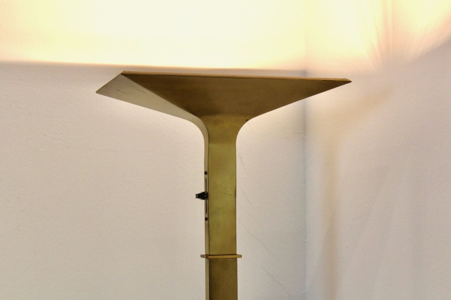 Brass Italian Uplighter Floor Lamp, Stock Of Two photo vintage