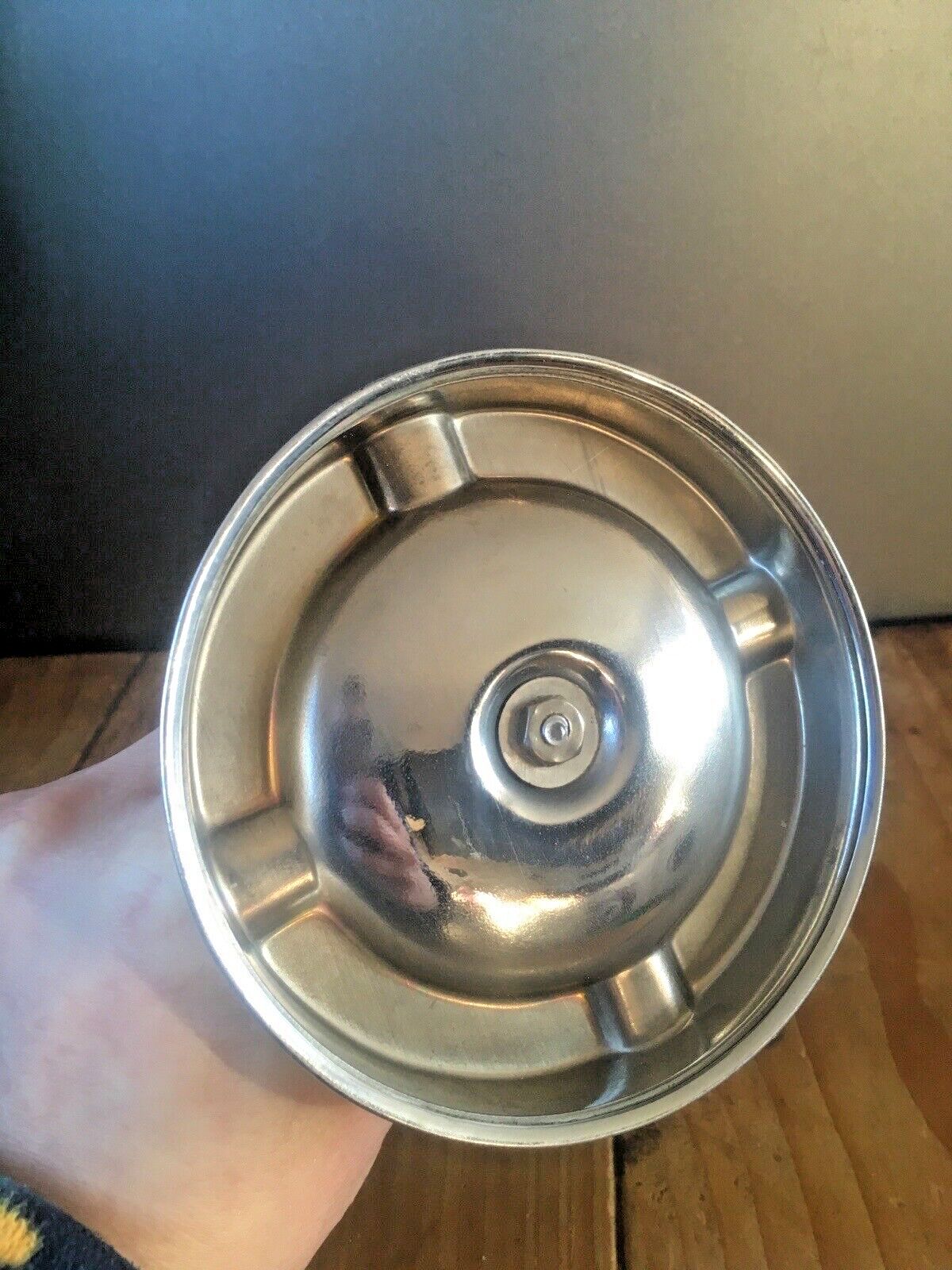photo vintage Art Deco Chrome Match Striker Table Desk Ashtray James May Farnel Davidson Glass