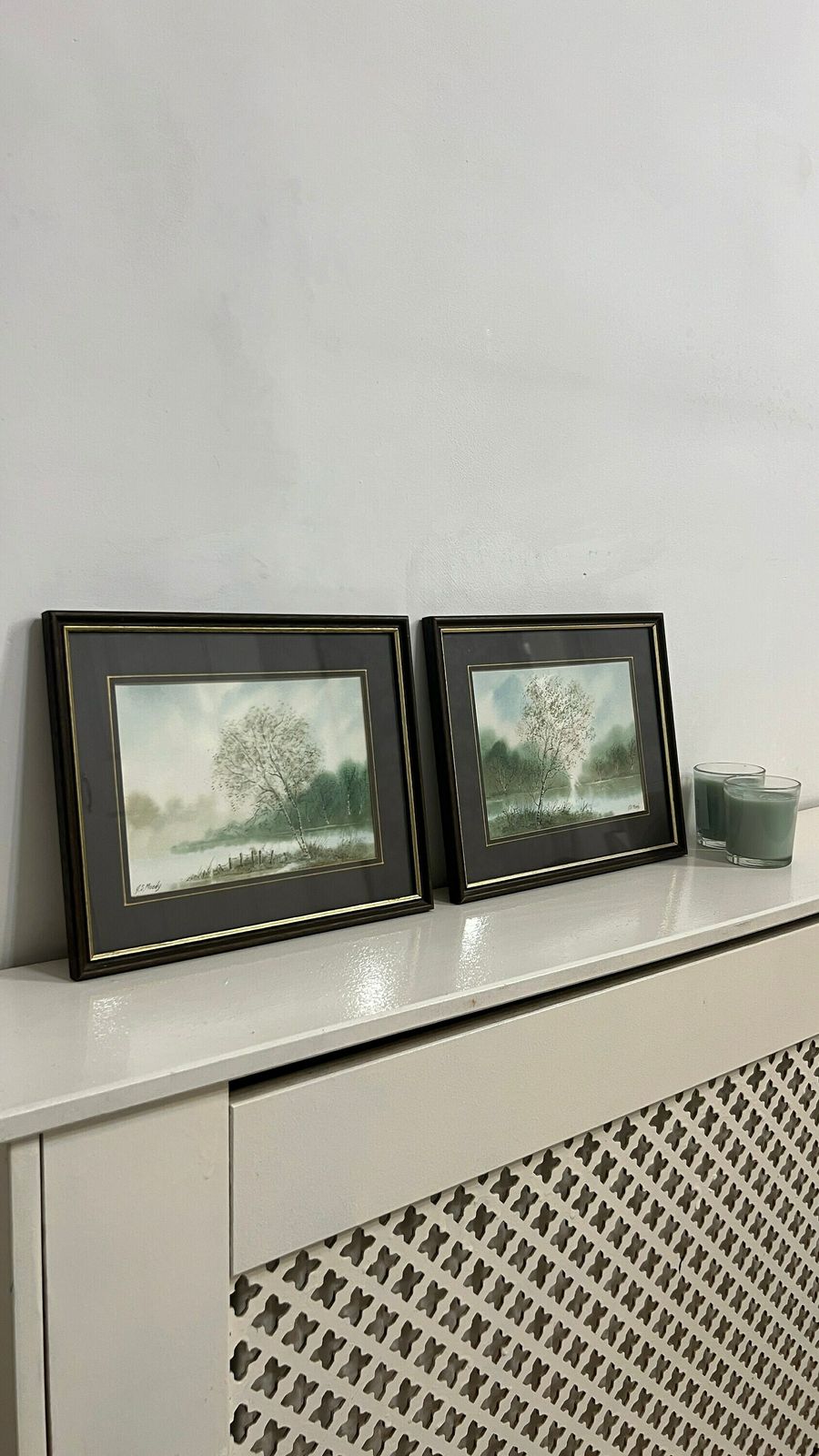 Set Of Two Signed And Framed J. S. Moody Watercolour Landscape Paintings Featuring River, Water, Forest And Birch Trees