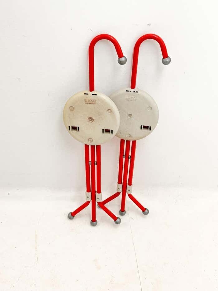 Folding Stools By Yvan Loss Model Ulisse For Sandrigarden Metal And Plastic 1980 photo furniture