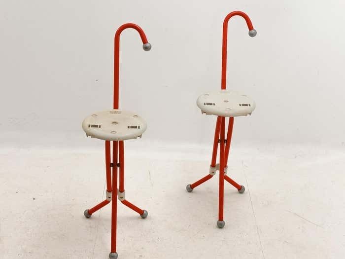 Folding Stools By Yvan Loss Model Ulisse For Sandrigarden Metal And Plastic 1980 photo for sale