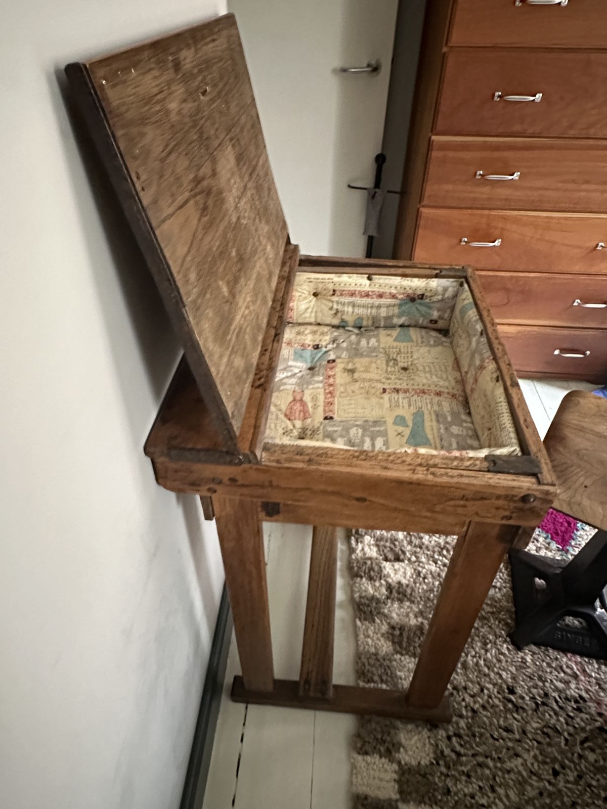 Vintage Mid 1900s French School Desk With Chair In Oak photo 155.0