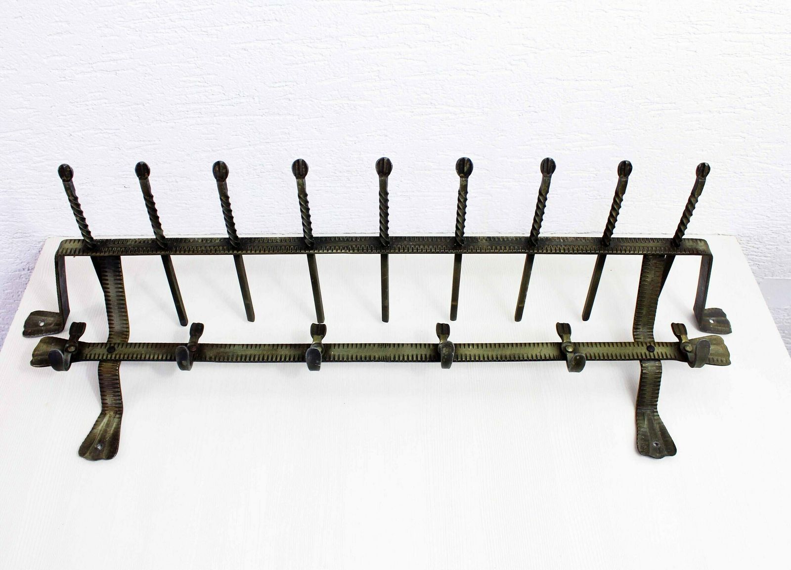 Large Coat Rack 60s Art Deco Style All Metal With Shelf. photo for sale