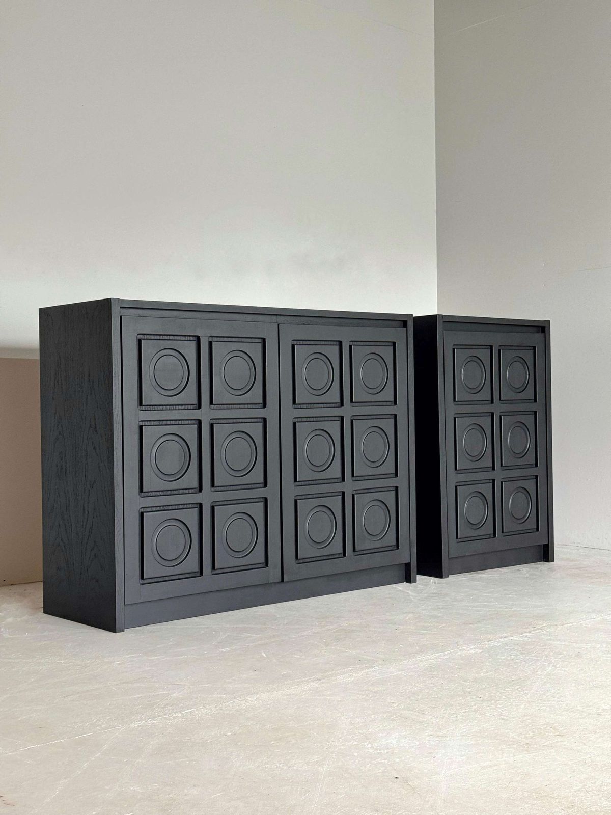 Zwart Brutalistisch Kastensysteem, Ca. Jaren 1980 photo furniture