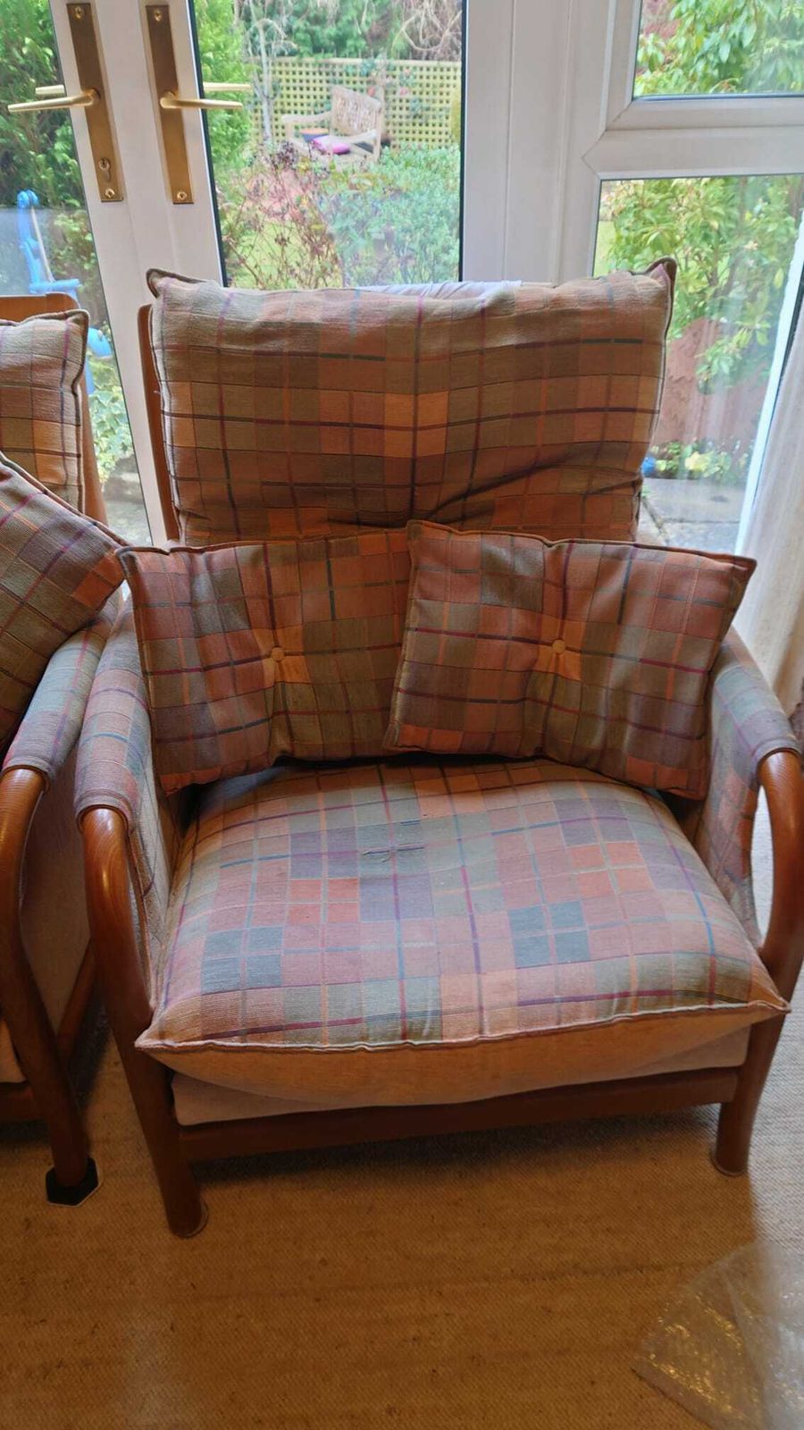 photo for sale Cintique Bentwood With Solid Wood Frame  Mid Century Sofa & Chairs