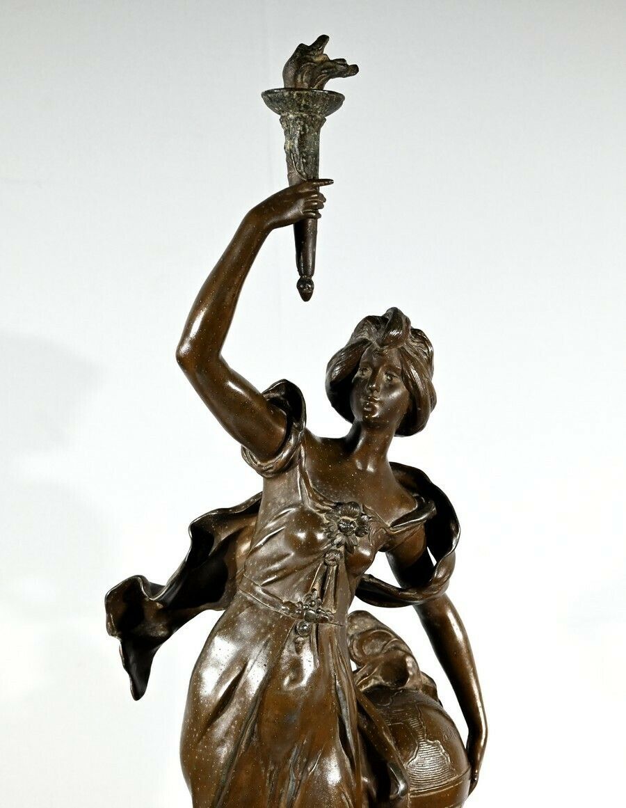 Sculpture “Science”, By A. Moreau – Late 19th Century photo Art