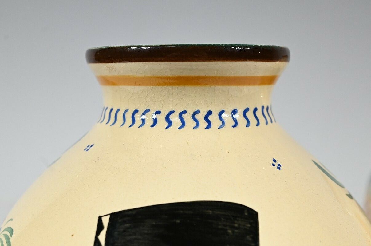 photo furniture Pair Of Henriot Quimper Vases – Mid 20th Century