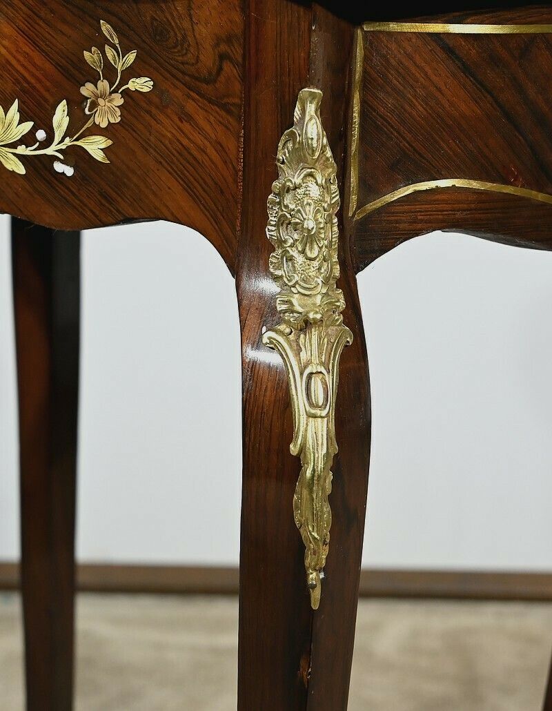 photo for sale Small Marquetry Living Room Table, Louis XV Style, Napoleon III Period – Mid 19th Century