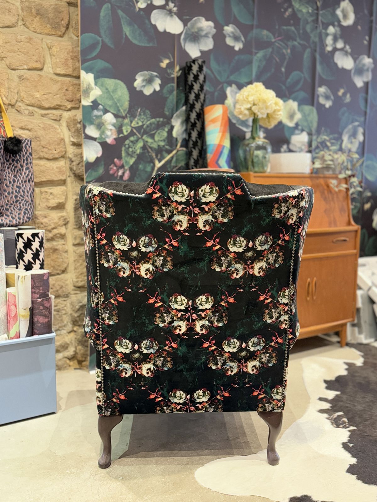 Bespoke Upholstered Chesterfield High Back Armchair photo for sale