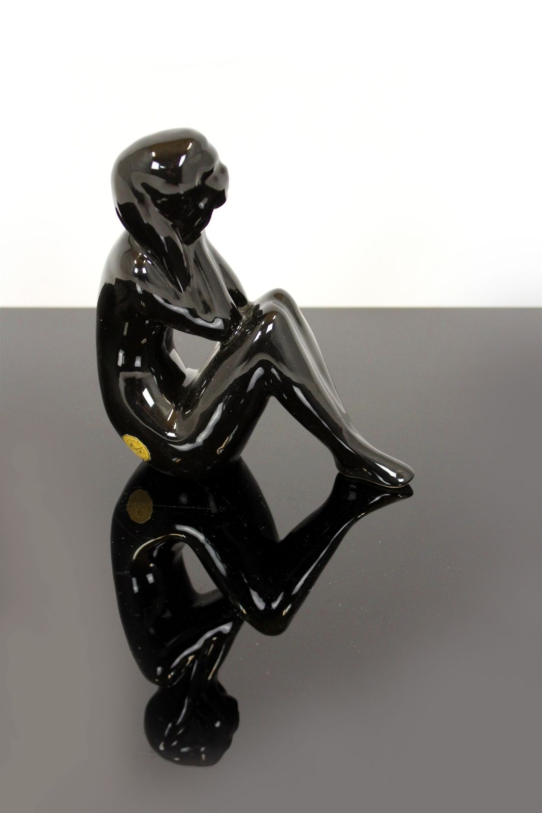 Figurine Of A Woman, Jihokera Bechyne Czechoslovakia, 1960s photo for sale