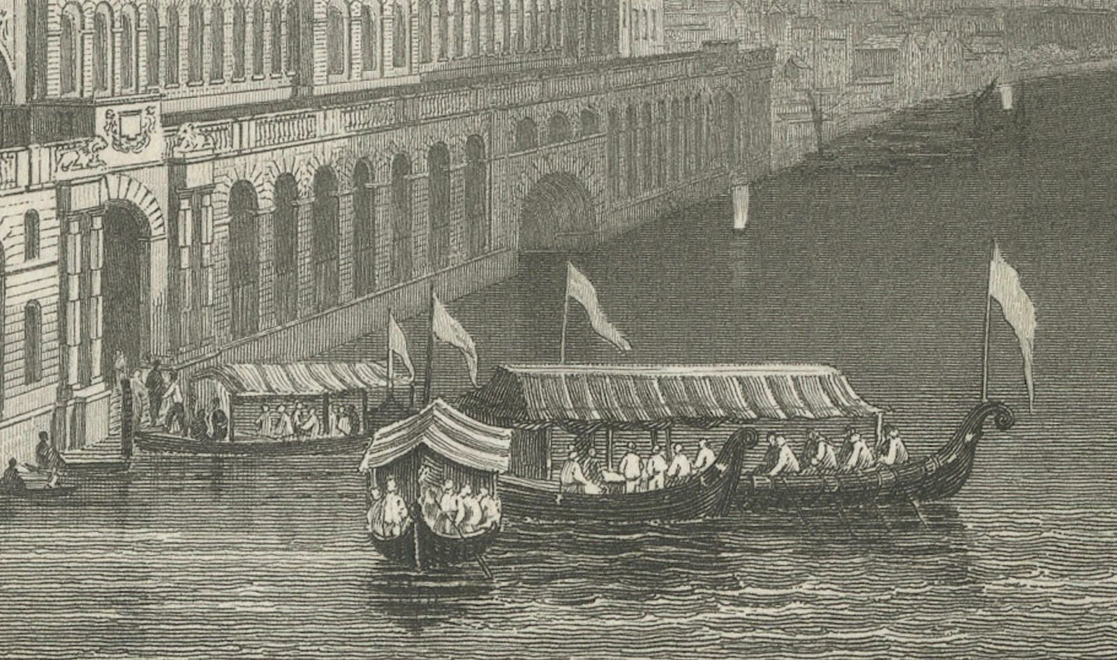Thames Embankment And The Grandeur Of Somerset House: A Steel Engraving, 1835 photo vintage