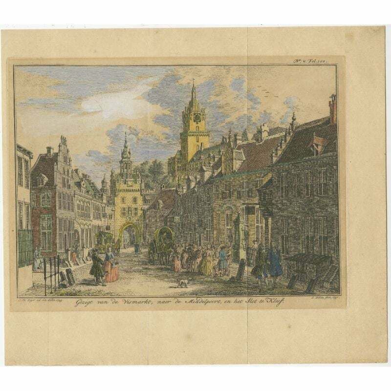 Antique Print Of The City Of Kleve Or Kleef In Germany, 1752 photo furniture