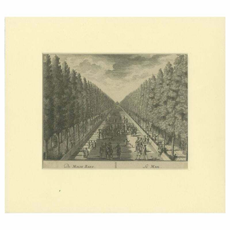 Antique Print Of The Maliebaan By Stoopendaal, 1725