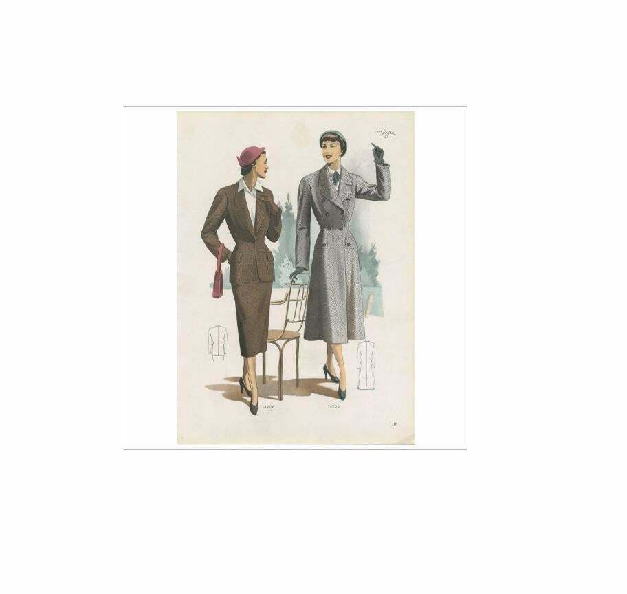 Vintage Fashion Print ‘Pl. 14207’ Published In Ladies Styles, 1951 photo furniture