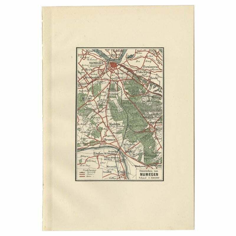 Antique Map Of The Region Of Nijmegen By Craandijk, 1884