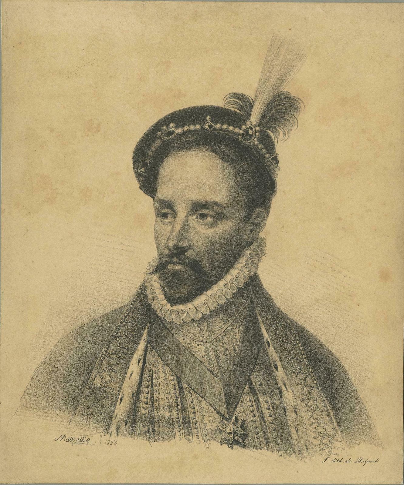 Antique Portrait Of Charles Ix Of France By Delpech, C.1830 photo furniture