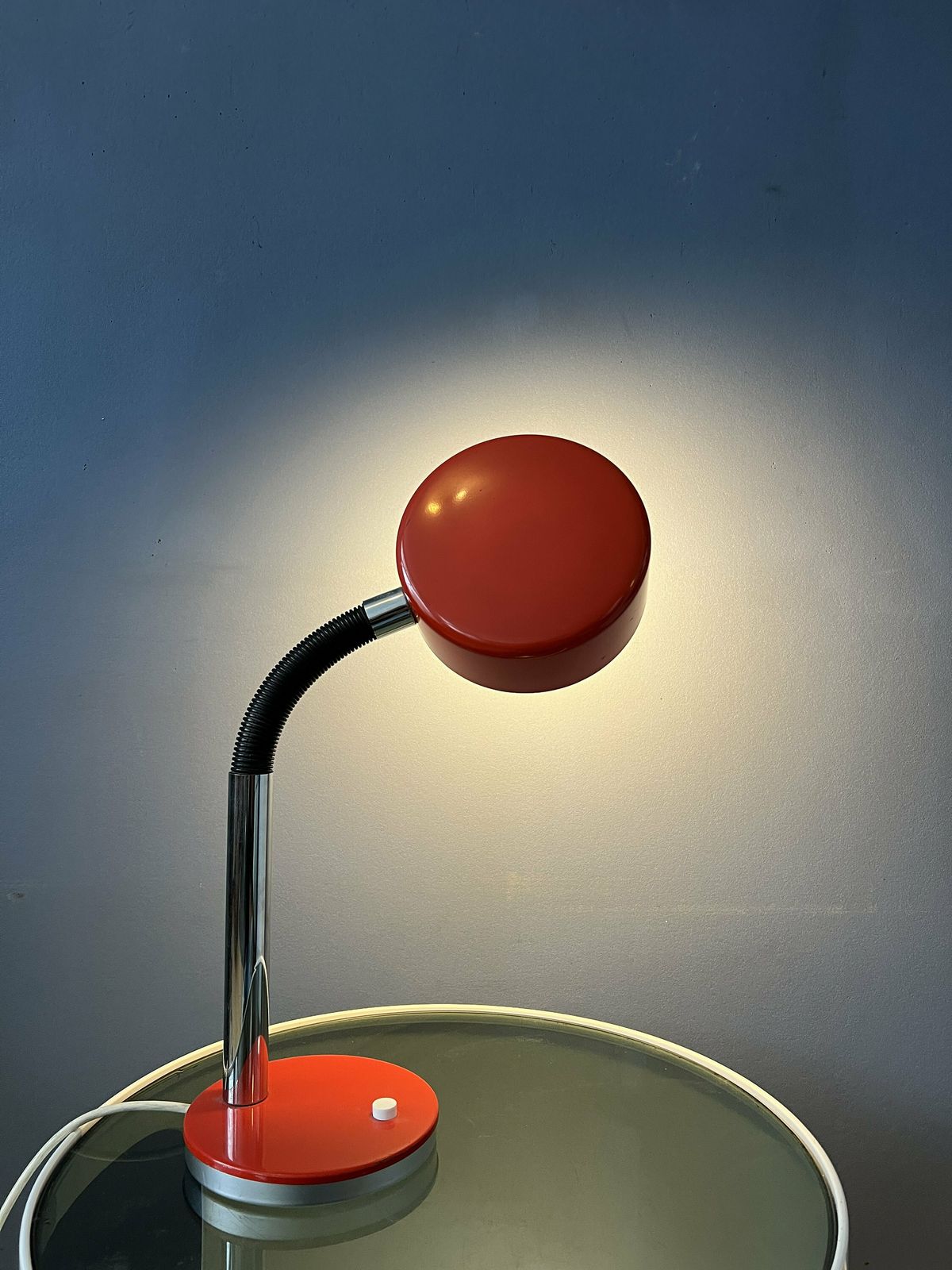 Rode Verstelbare Mid Century Cosack Tafellamp