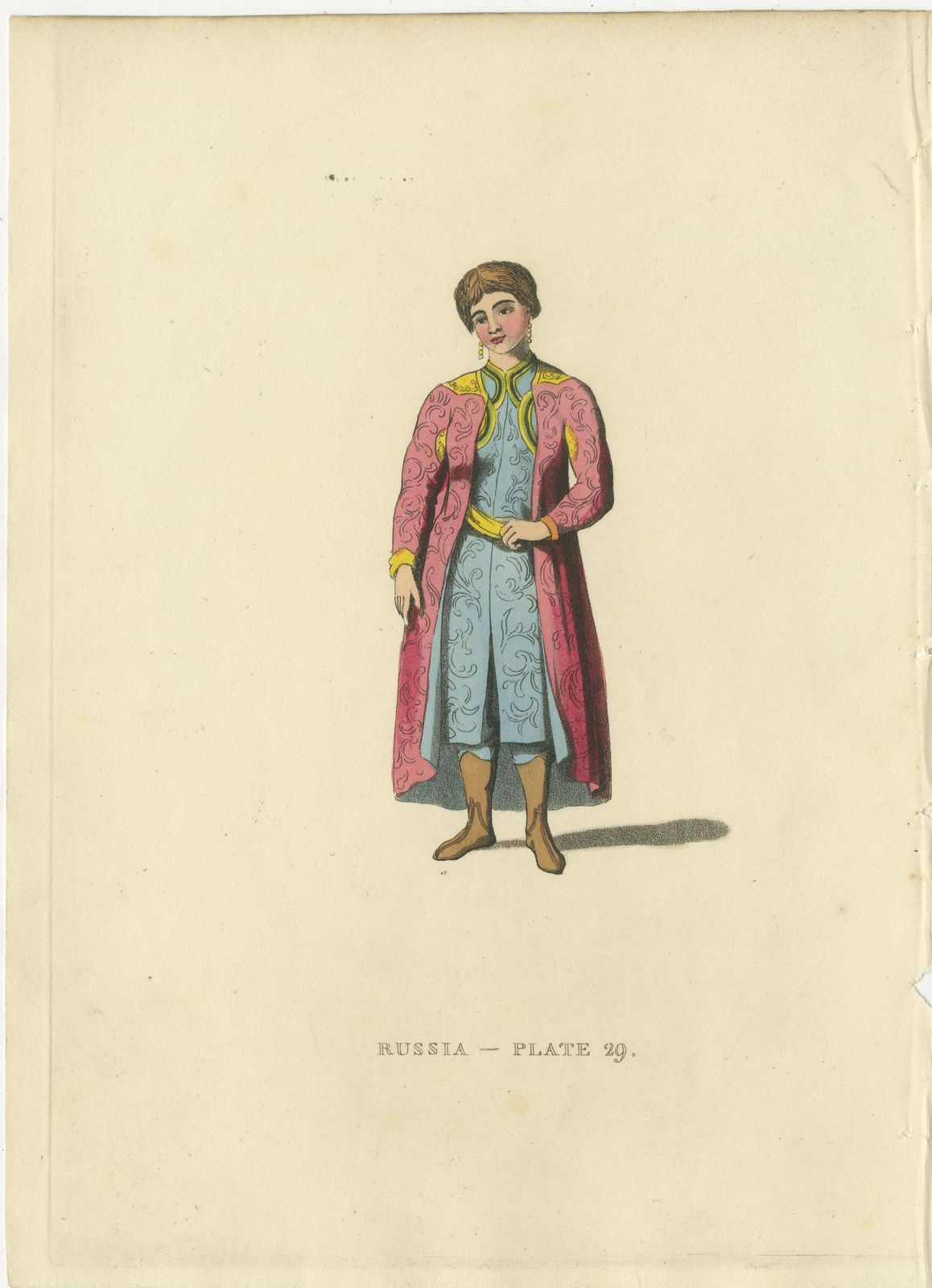 Cultural Tapestry: Traditional Female Attire Of 19th Century Russia, 1814 photo Art