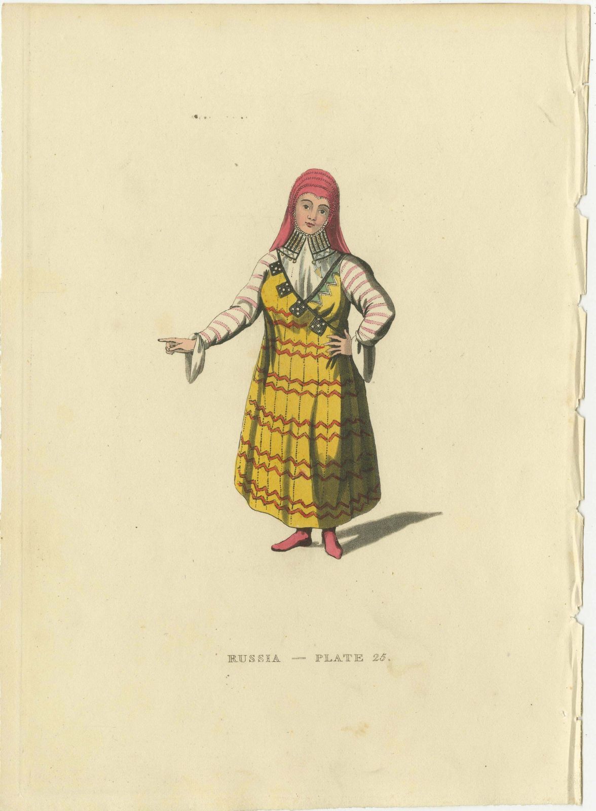 Traditional Attires Of Early 19th Century Russiain Engravings: A Visual Record photo Art