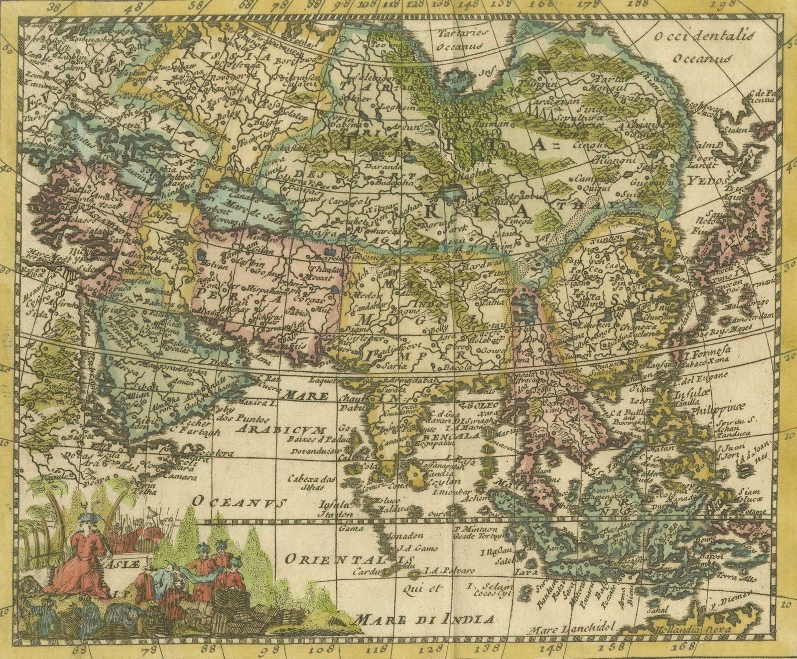 Cartographic Elegance: The Art And Science Of 17th Century Asian Maps, Ca.1681 photo vintage