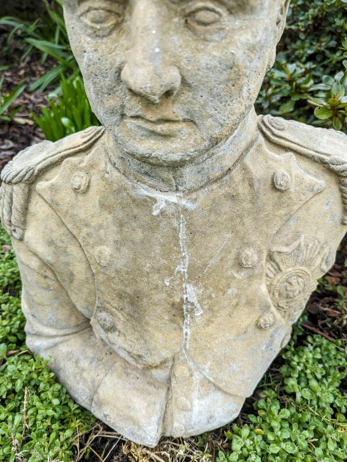 photo for sale Vintage Napoleon Bonapartegarden Bust Ornemant English Stone 0200.