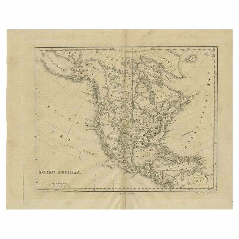 Antique Map Of North America By Laarman, C.1860