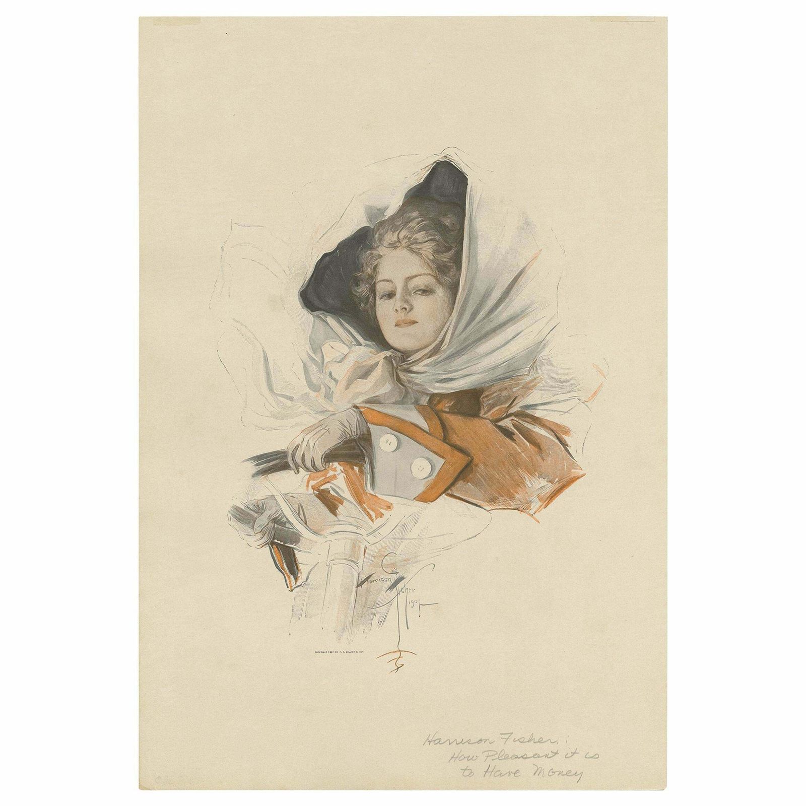 Antique Print 'How Pleasant It Is To Have Money' Made After H. Fisher, 1908