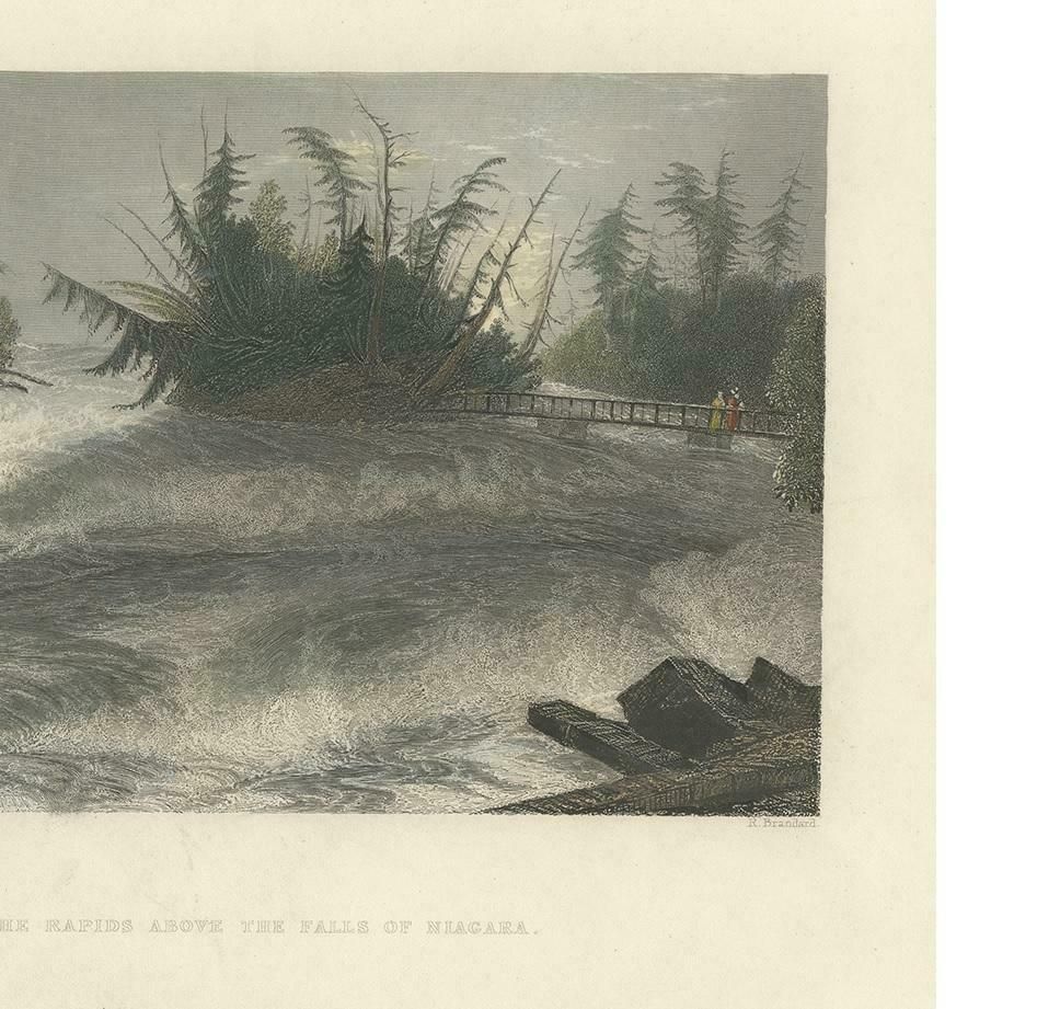 Antique Print Of The Rapids Of The Niagara Falls By Brandard, 1837 photo Art