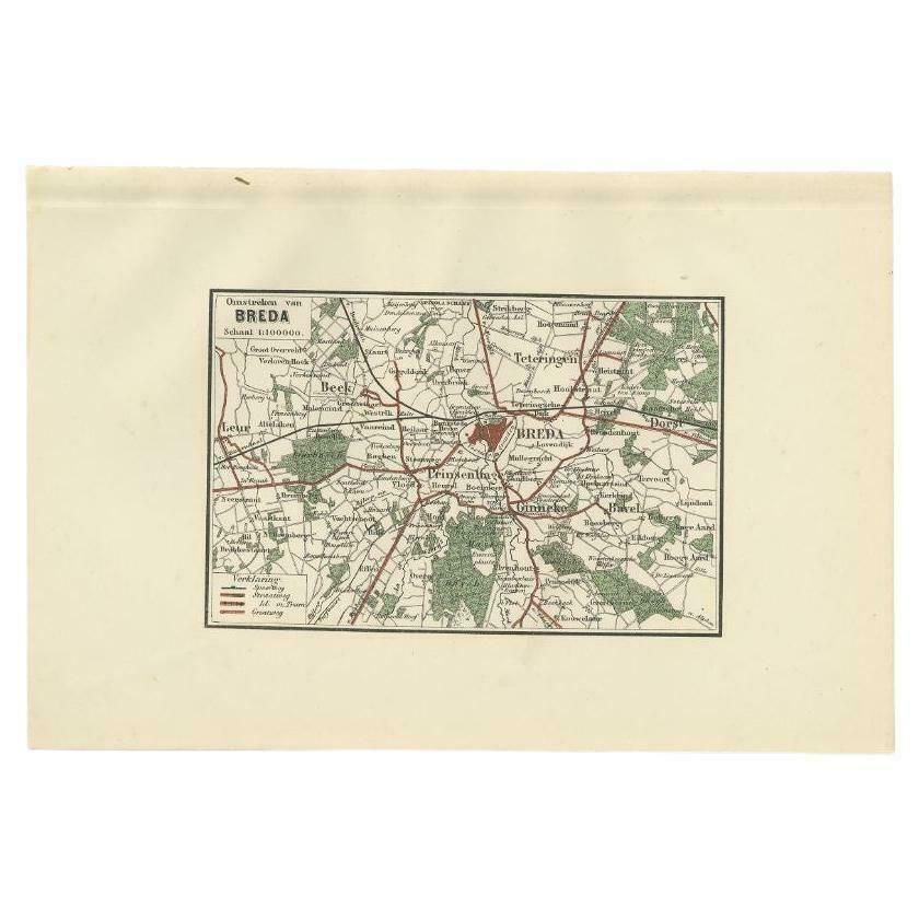 Antique Map Of The Region Of Breda By Craandijk, 1884