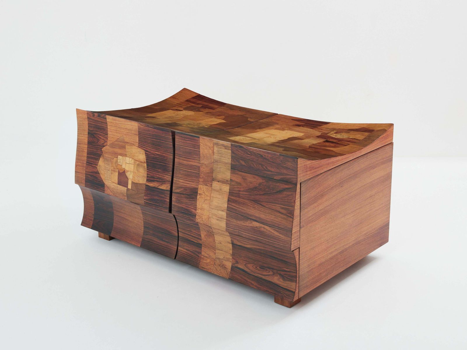 Cabinet bar Michel Lefevre en placage et marqueterie, 1960 photo for sale