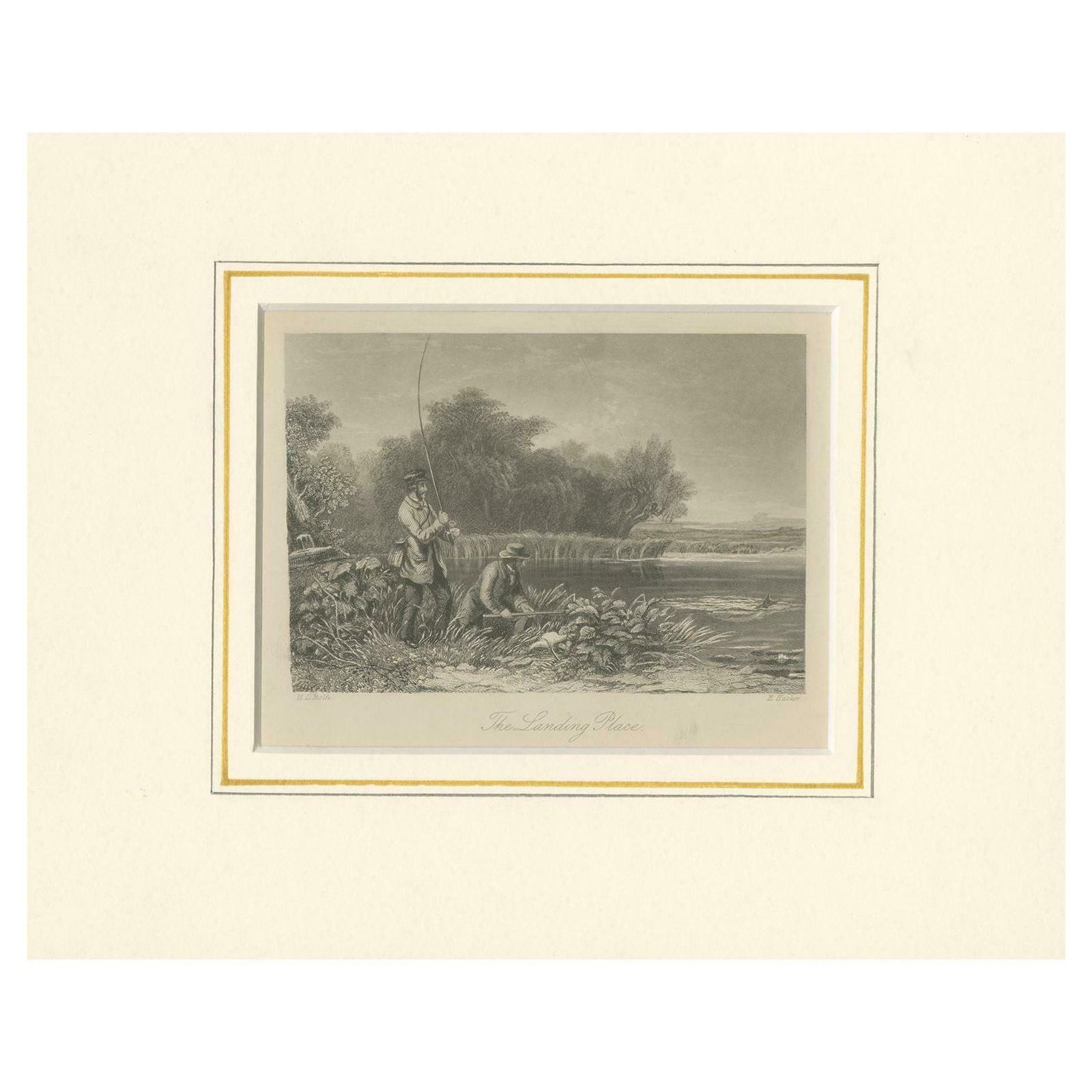 Antique Print Of Fishermen By Rogerson