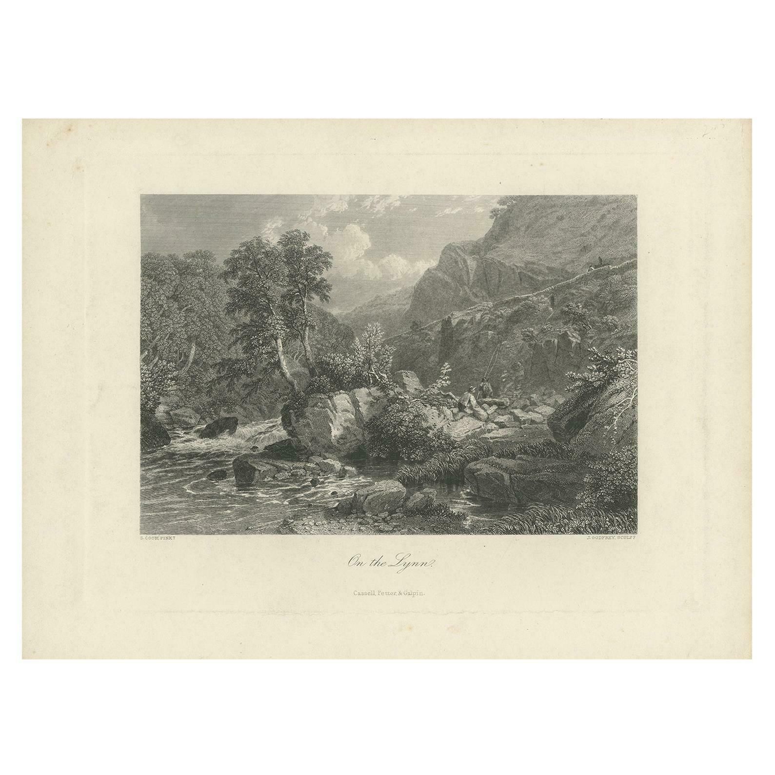 Antique Print Of The River Lyne By Cassell, Circa 1870